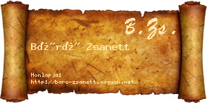 Báró Zsanett névjegykártya